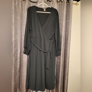 H&M Olive Green Dress with Long Sleeves